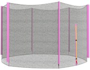 SPORTNOW Plasă Protecție Trambulină Rotundă 244cm cu 6 Stâlpi Drepti Rezistentă Negru/Roz | Aosom Romania