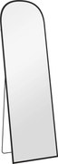HOMCOM Oglindă de Podea și Perete, Oglindă Modernă cu Structură din Aliaj de Aluminiu și Suport Pliabil, 50x161.5 cm, Negru | Aosom Romania