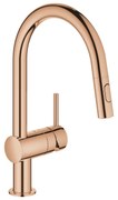 Baterie de bucatarie Grohe Minta , 3/8'', monocomanda, pipa inalta, dus extractabil, pivotanta, warm sunset - 32321DA2