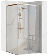 Cabina de dus SOLAR cu cadita neagra 90x90 cm auriu