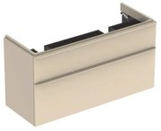 Dulap baza pentru lavoar dublu suspendat Geberit Smyle Square gri nisip 2 sertare 119 cm