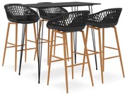 vidaXL Set bar 5 piese, negru