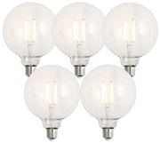 Set 5 becuri Becuri LED inteligente E27 reglabile G125 transparente 7W 806lm 2700-6500K