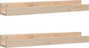 vidaXL Rafturi de perete, 2 buc., 80x12x9 cm, lemn masiv de pin