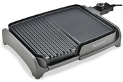 Gratar electric Teppan Yaki Techwood TTG-3326/2, 1600W, 33x26 cm, Acoperire neaderenta, Termostat, Negru