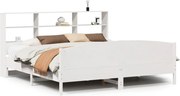 vidaXL Pat cu bibliotecă fără saltea, 180x200 cm, lemn masiv de pin