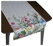 Traversă de masă Bellatex Flori de pajiște bej, 40 x 135 cm