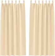 vidaXL Perdele Opaque cu Inel 2 pcs Crem 225 x 140 cm Poliester