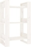 vidaXL Bibliotecă/Separator cameră, alb,60x35x91 cm, lemn masiv pin