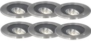 Set de 6 spoturi moderne pentru exterior, cu montaj sol, din oțel AR70 reglabile IP65 - Delux