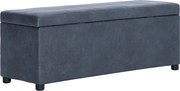 vidaXL Banchetă cu depozitare, gri, 116 cm, piele întoarsă ecologică