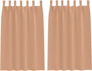 vidaXL Perdele Opaque cu Inel 2 pcs Maro deschis 175 x 140 cm