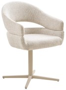 Set de scaune de sufragerie crem cu cotiere 2 buc. tapițat Dover – House Nordic