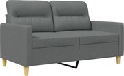 vidaXL Canapea cu 2 locuri, gri închis, 120 cm, material textil