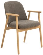 MAZZONI EXPORT RODERIC Maro Taupe (țesătură Monza 40)/cadru stejar lăcuit - SCAUN DE LEMN BOUCLÉ PENTRU SUFRAGERIE LIVING BUCĂTĂRIE RETRO