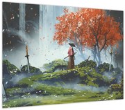 Tablou pe sticlă - Ilustrație a Grădinii de săbii (70x50 cm)