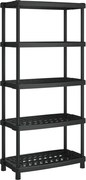 vidaXL Raft depozitare cu 5 polițe, negru, 93,5x45,5x194,5 cm, PP