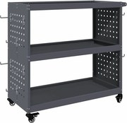 vidaXL Cărucior pentru unelte cu raft Antracit 75 x 35 x 73 cm