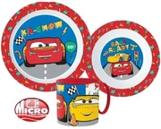 Disney Mașini set de veselă, set micro din plastic cu cană de 265 ml