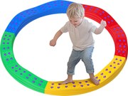 AIYAPLAY Poutre d'équilibre pentru copii 8 pietre de pas ondulées cu suprafață exturată antidrapantă și tapis de fond | Aosom Romania