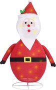 vidaXL Figurină Moș Crăciun decorativă, cu LED, 120 cm, țesătură lux
