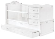 Patut transformabil pentru bebe Romantic Baby White, 180 x 80 cm