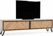 Comodă TV lemn masiv Relief, 55 × 42 × 212 cm