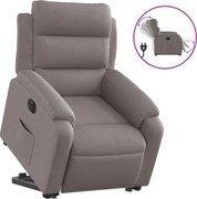 vidaXL Fotoliu electric rabatabil cu ridicare, gri taupe, textil