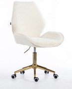 HR350K Scaun Boucle din Catifea Bază Aurie