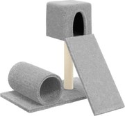 vidaXL Ansamblu pisici, stâlpi din funie sisal, gri deschis, 59 cm