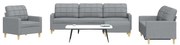 vidaXL Set canapele cu taburet, 4 piese, gri deschis, textil