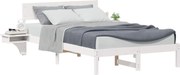 vidaXL Cadru de pat cu headboard Alb 140 x 200 cm Lemn de pin masiv