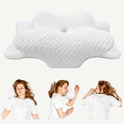 Perna cervicala ortopedica CERVI-SAN Confort memory foam fermitate moale, Alb