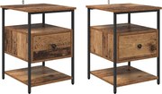 vidaXL Dulap de noapte 2 pcs Lemn vechi 40 x 42 x 56 cm Lemn compozit
