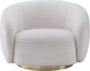 Fotoliu pivotant design elegant Brice, alb avalon 115168 HZ