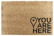 Covoraș de intrare din fibre de nucă de cocos 40x60 cm You Are Here – Artsy Doormats