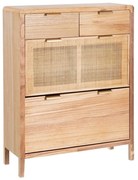 Pantofar Honey din lemn de paulownia si ratan 80 X 40 X 82 CM