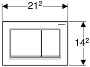 Clapeta de actionare Geberit Omega30 crom mat crom lucios