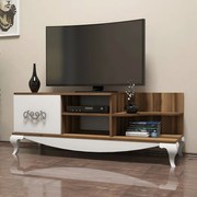Comoda TV, Hanah Home, Sultan, 130x50.6x45 cm, Nuc/Alb