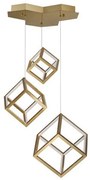 Lustra cu 3 pendule LED design modern geometric GABBIA auriu NVL-9818232