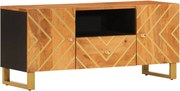 vidaXL Dulap TV maro și negru 105x33,5x46 cm lemn masiv de mango