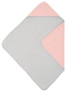 Prosop copii reversibil din muselina si frotir 80x80 cm Kidizi Ash Pink, delicat si absorbant