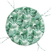 vidaXL Pernă rotundă, model frunze, Ø 100 x 11 cm, țesătură Oxford