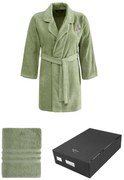 Halat scurt de damă LILLY în cutie cadou + prosop S + prosop 50x100cm + box Verde deschis