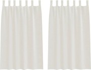 vidaXL Cortină din Voile cu perdele 2 pcs Crem 175 x 140 cm Poliester