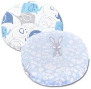 Set 2 pernute anticolici cu samburi cirese Kidizi Bunny & Elephants Blue, albastru, 19 cm