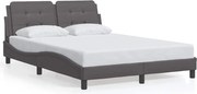 vidaXL Cadru de pat fără saltea, Zadar, gri, 140x190 cm, piele ecologică