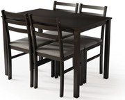 MAZZONI EXPORT Set TORINO masă + 4 scaune Negru/Gri deschis (Sawana 21)
