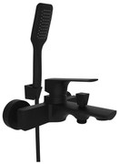 Baterie cada-dus Rubineta Modena monocomanda finisaj negru mat cu set de dus para 1 functie