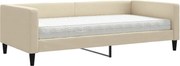 vidaXL Pat de zi cu saltea, crem, 100x200 cm, textil